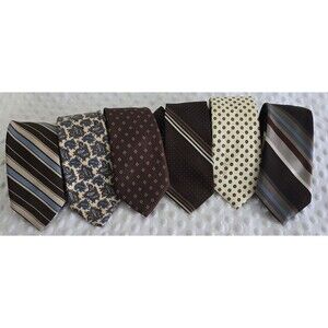Vintage Men's Neck Tie Lot of 6 Hill Archer Paco Rabanne Carson Pirie Scott 70s